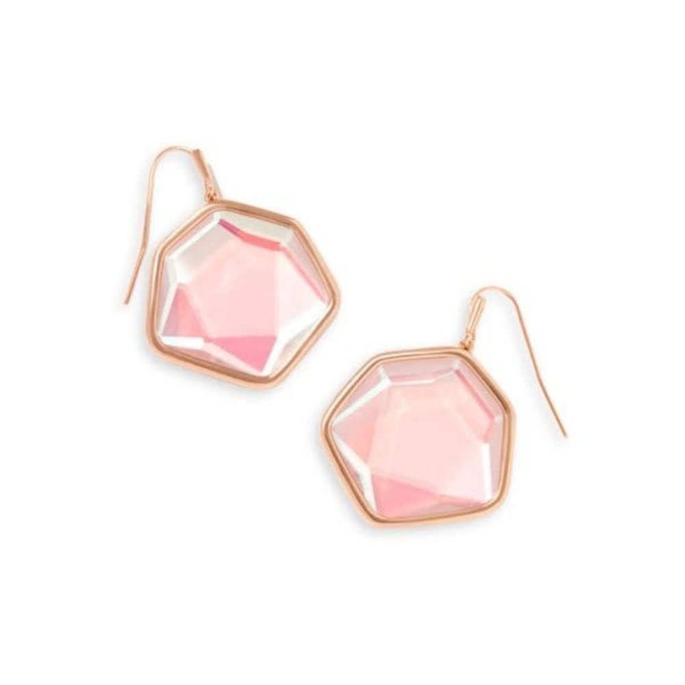 Kendra Scott Pink Hexagon Earrings
